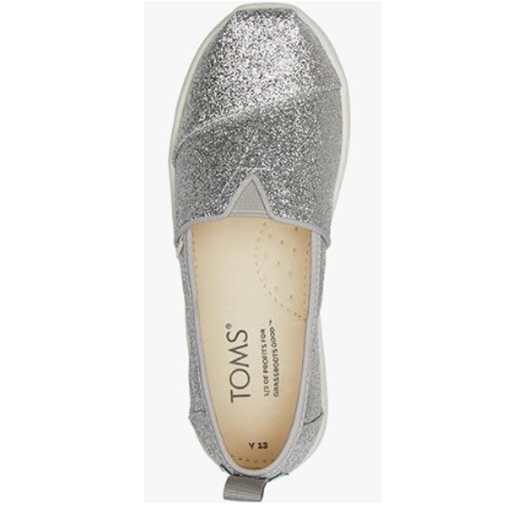 TOMS Alpargata Sneaker, Silver Iridescent Glimmer, 3 US Unisex Big Kid - Picture 3 of 4